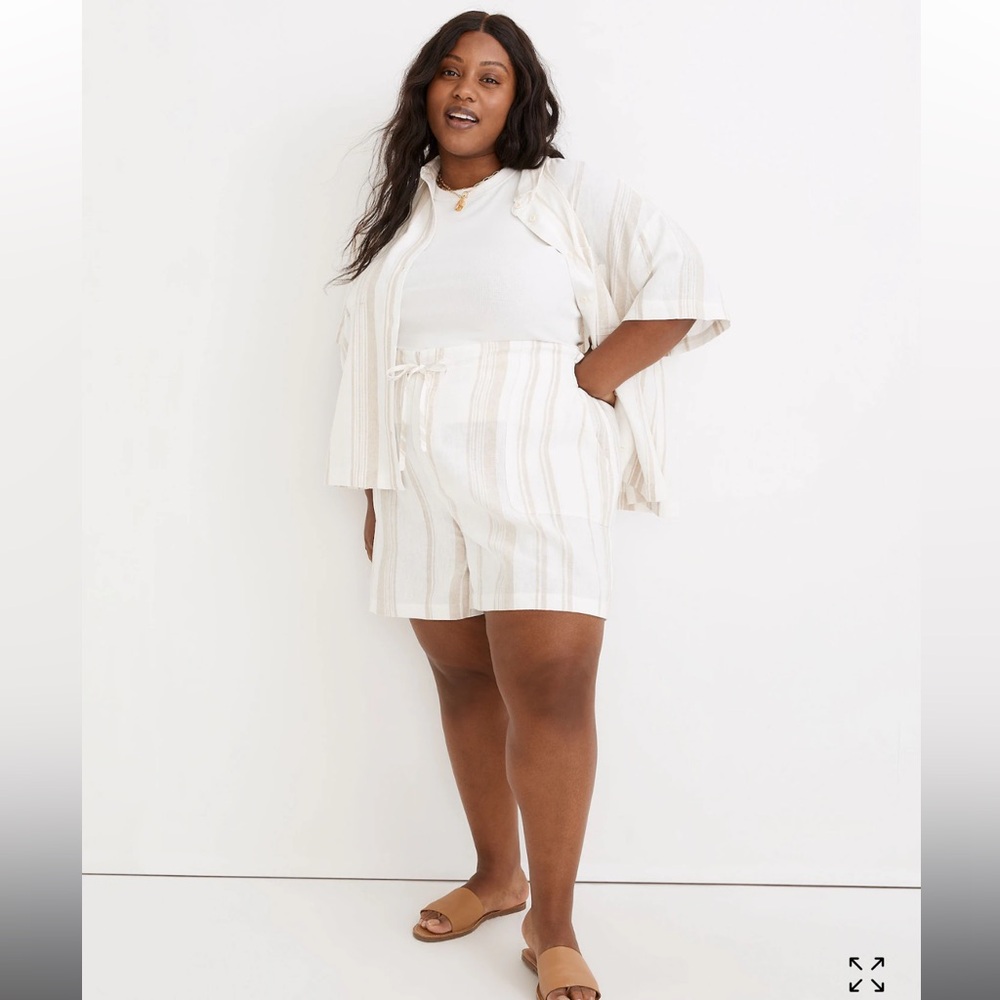 Madewell Plus Linen-Blend Paper-bag Waist Shorts